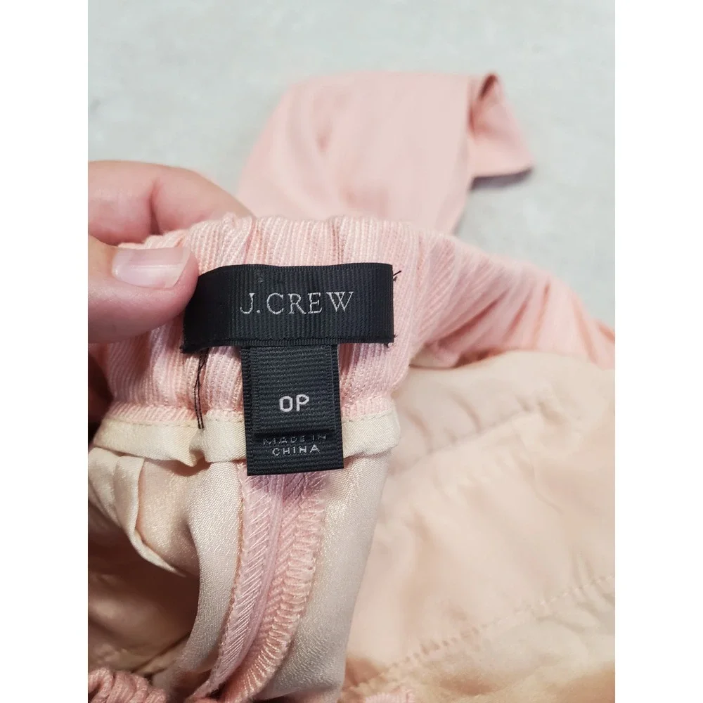 J. Crew Pink Wool Blend Zip Tapered Cropped Pants‎ 0 Petite Basic Simple Preppy